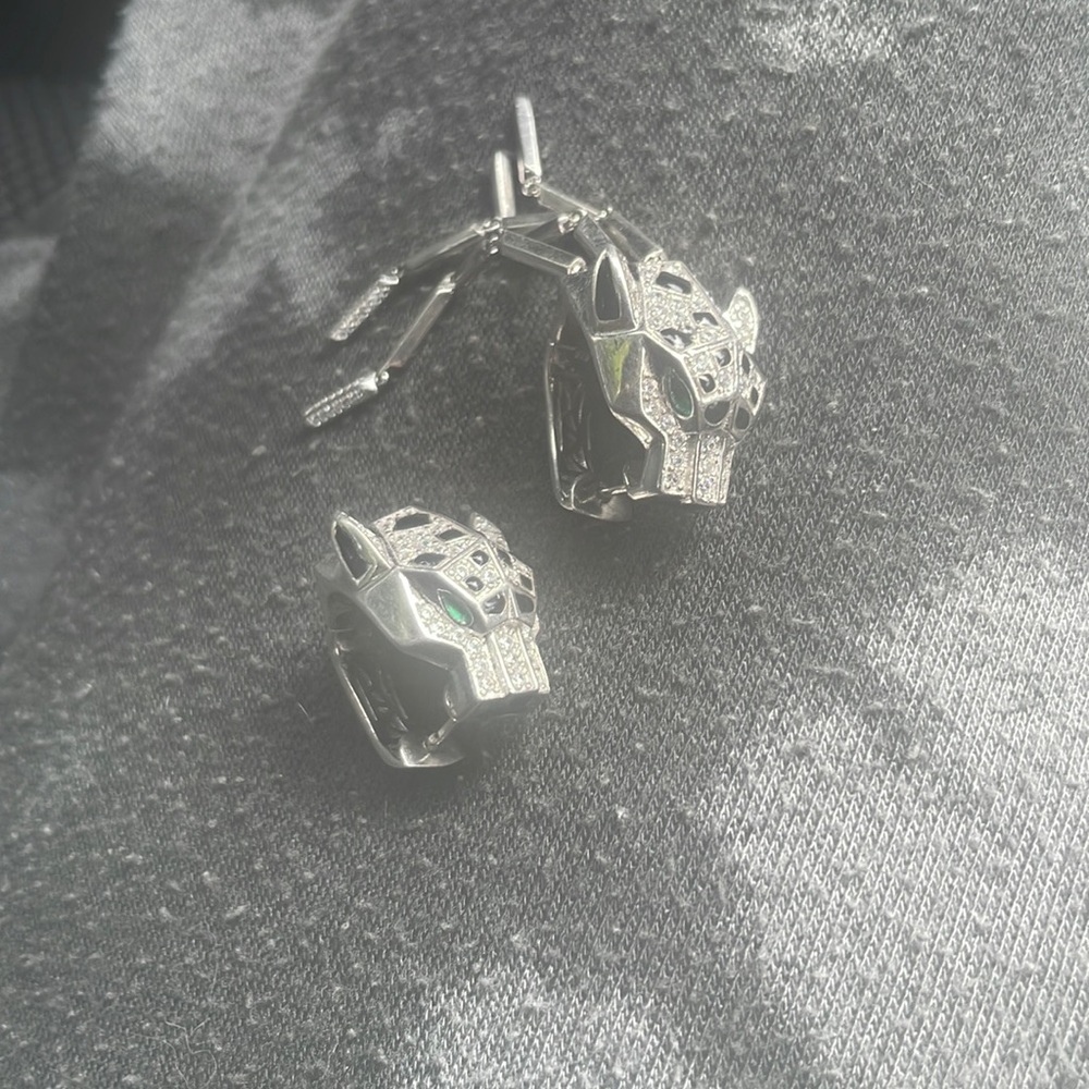 Cartier diamond emerald eye panthers